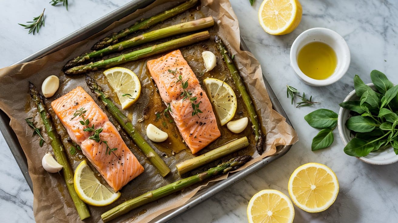 5 one pan lemon garlic salmon with aspar 3HESJ 6cT9m4K8Qaksn3 w WxtpBML2QV22lGZYt9vJeA