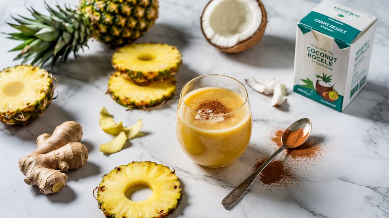 5 pineapple ginger coconut smoothie a br AF9XV5jMSsS9Ntl 3llxNg 27tQDQIETk wBKNVqzwmvA