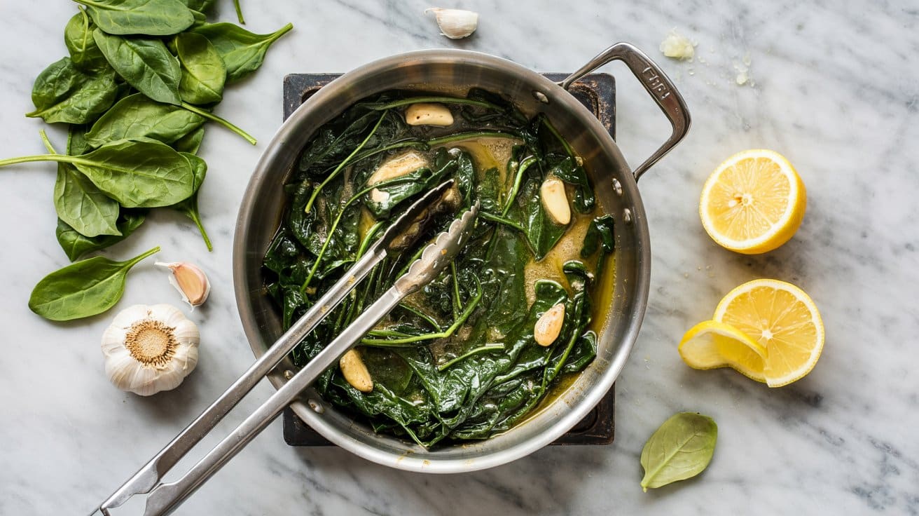 5 sauteed spinach with garlic and lemon jU8SMco1S7maZer7BmGUMg AY2woKkTQzWB5dPEACVQBg