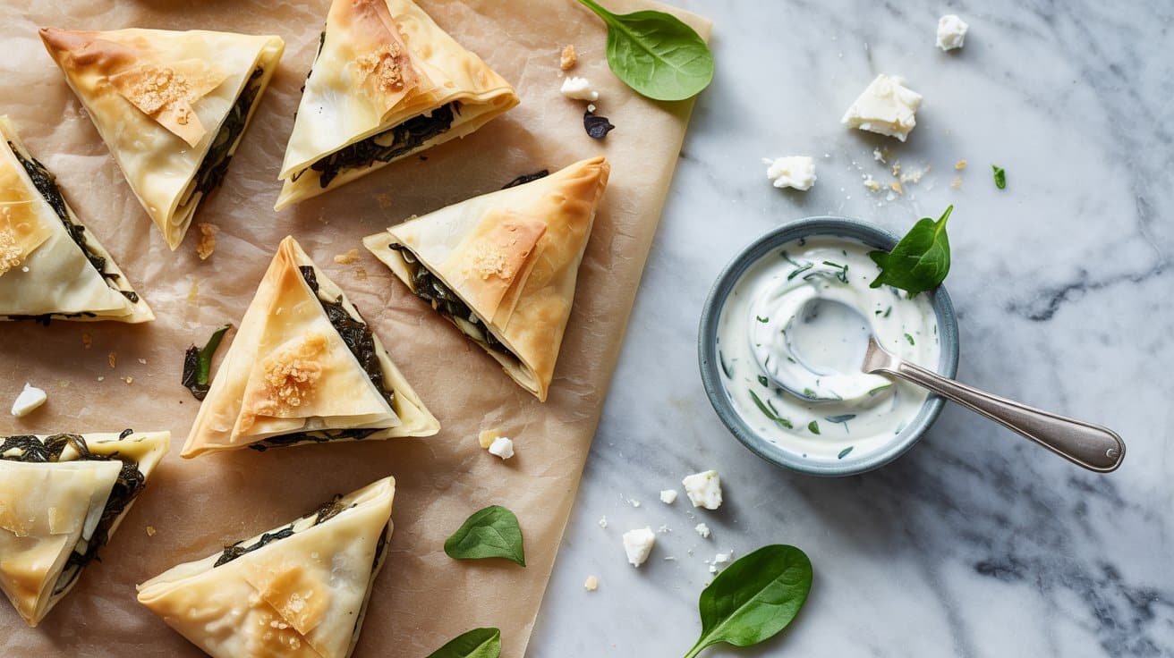 5 spinach and feta phyllo triangles span ia5PD2TuQyavxNsd VrseQ u9BW7v GTUiMXpPVptMhDg