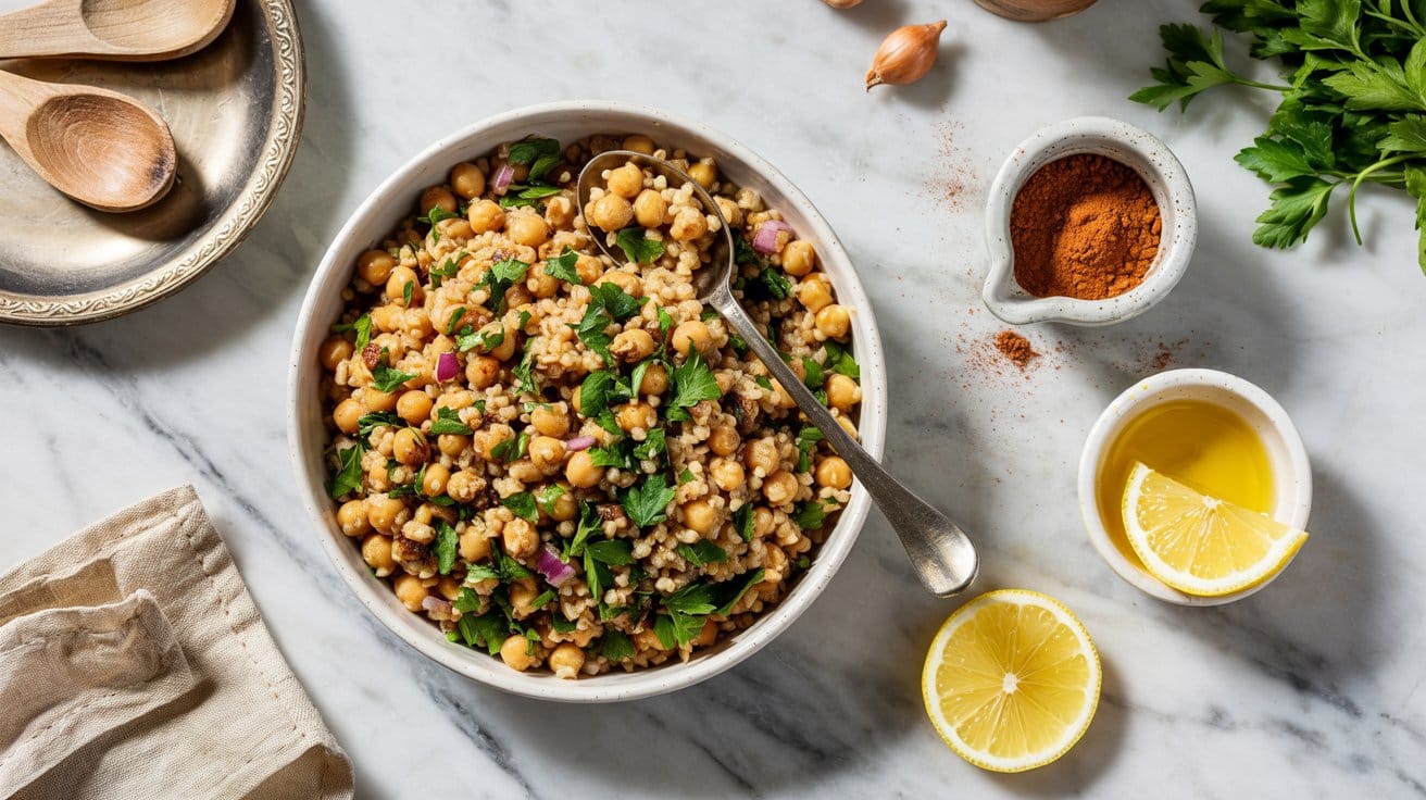 5 warm bulgur salad with spiced chickpea ovlOQEm TUigLoxVkXMu0A zsKAZXF0TeijZH0kRdWERA