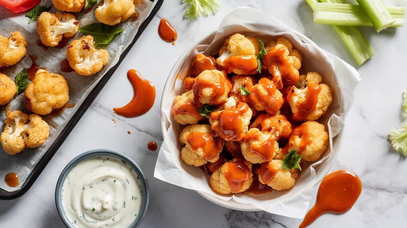 6 fried cauliflower bites with buffalo s qjqxuZSQACe0QbsxrBXJA MRT5kMSWSvWoTiNU9cvZLQ