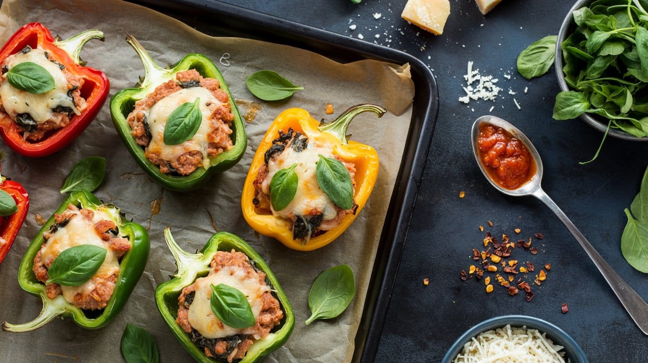 6 ground turkey and spinach stuffed pepp 5S88Kd 9Tl2UxqWnBMIGUg B9kbZqPiSKGwsrvWPP9gBg