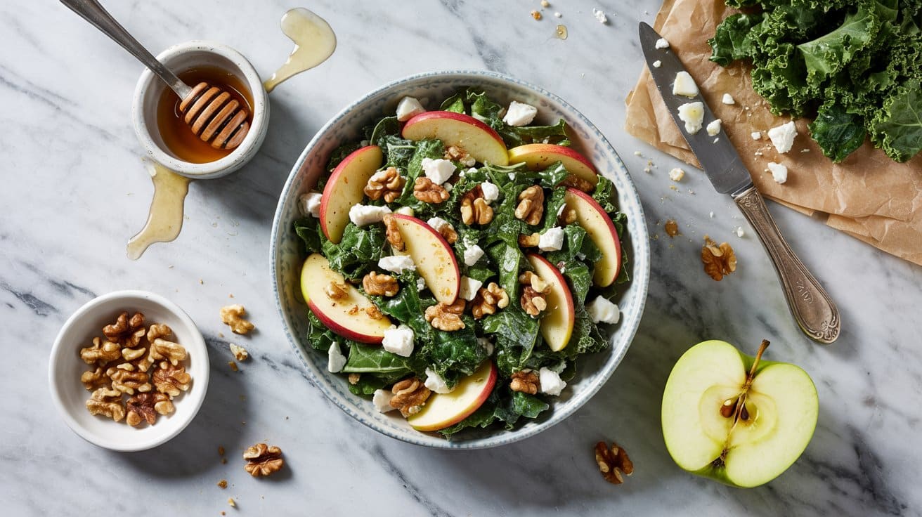 6 kale salad with apple feta and toasted uiTaFa4xRV6W YDOhQffNA Tj4YlytpTBuofwYE7sWvvg