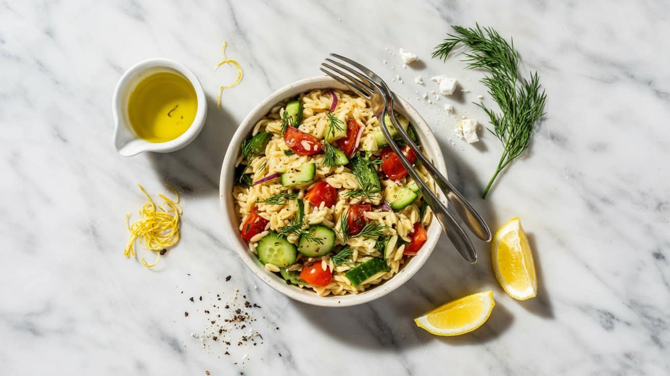 6 mediterranean orzo salad with lemon di uy 0 XakQFaA 5U98oRHIw lRam2lsBRl2wDVDif9PvEw