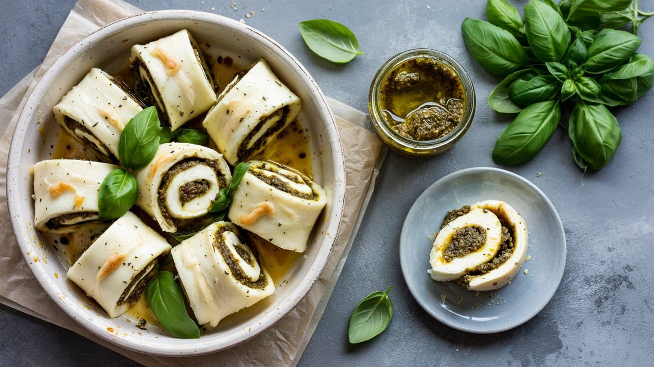 6 mozzarella and basil pesto herb rolls QSbxj1qHT2qpZt5Wk4 5dA j1G1fPGjTiixLogaIaPxRw