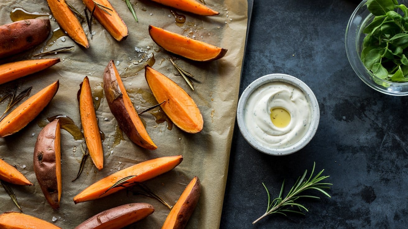 6 oven roasted sweet potato wedges with Ht08GQ48QcmO UWeH9lJWw 1PJ71ltrSha7Nhnp3ff3wA