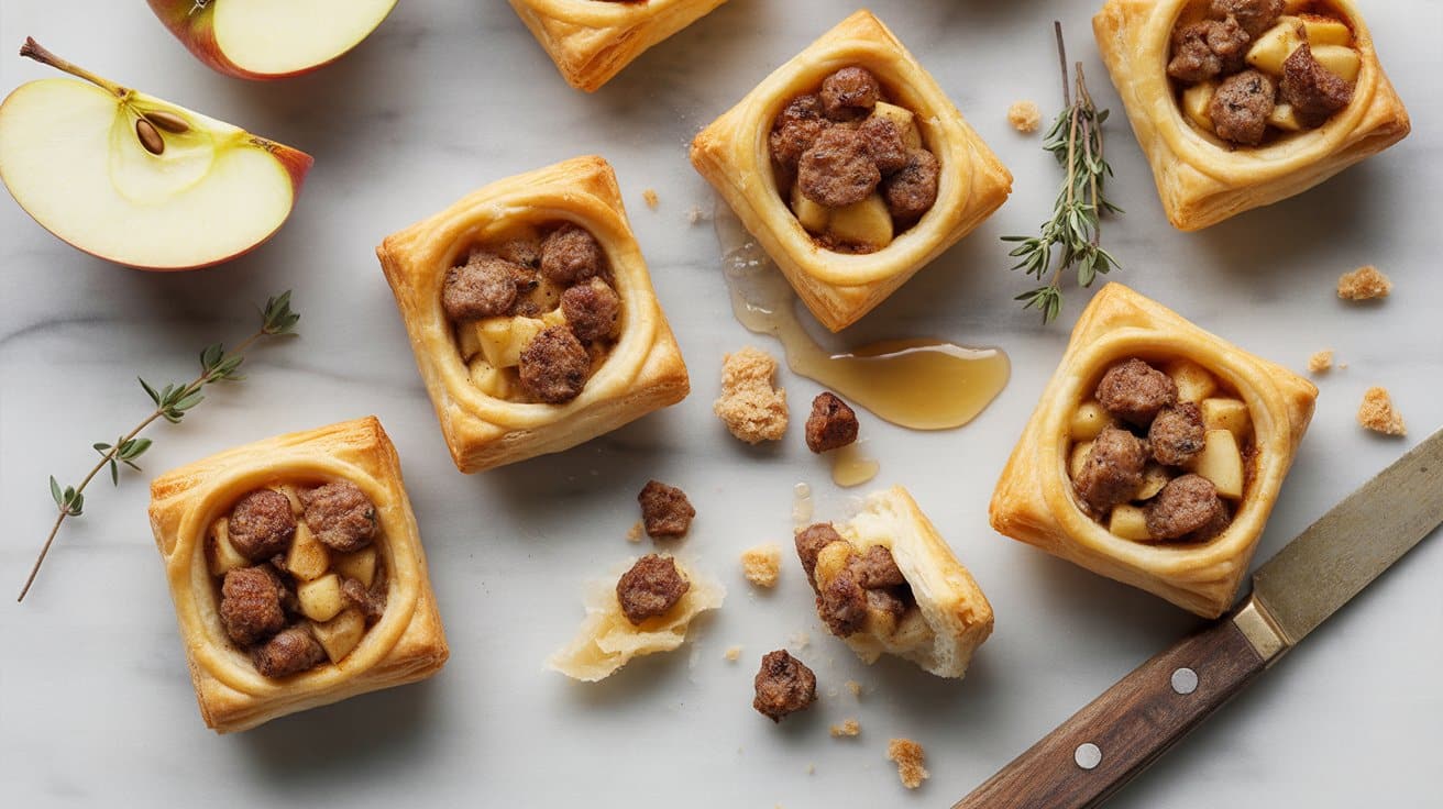 6 sausage and apple puff pastry bites a o5D0OzZbTFyJ5HSieinVPQ XWg19ictRVKP4GsIXX1Nkw