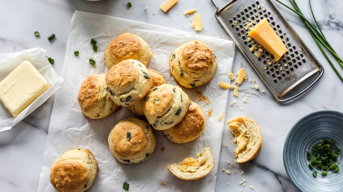 7 cheddar and chive mini scones a bright HpNxTP5WS92L9VqRZsK0Fg LF5elLtwReW67 ryFBLZoQ