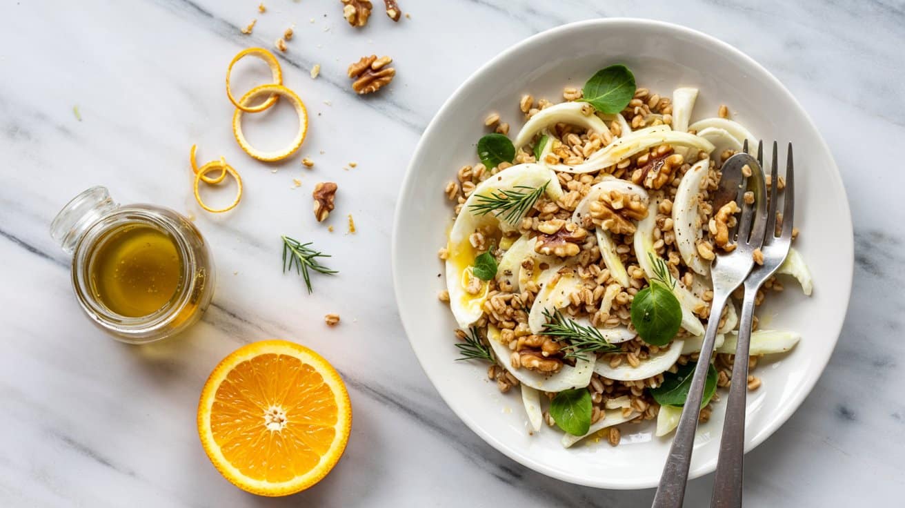 7 farro and fennel salad with walnuts an ZWpnVXQDR1Kb58orIguCUg fnOUti6rSzyNF2RndcJ9UQ