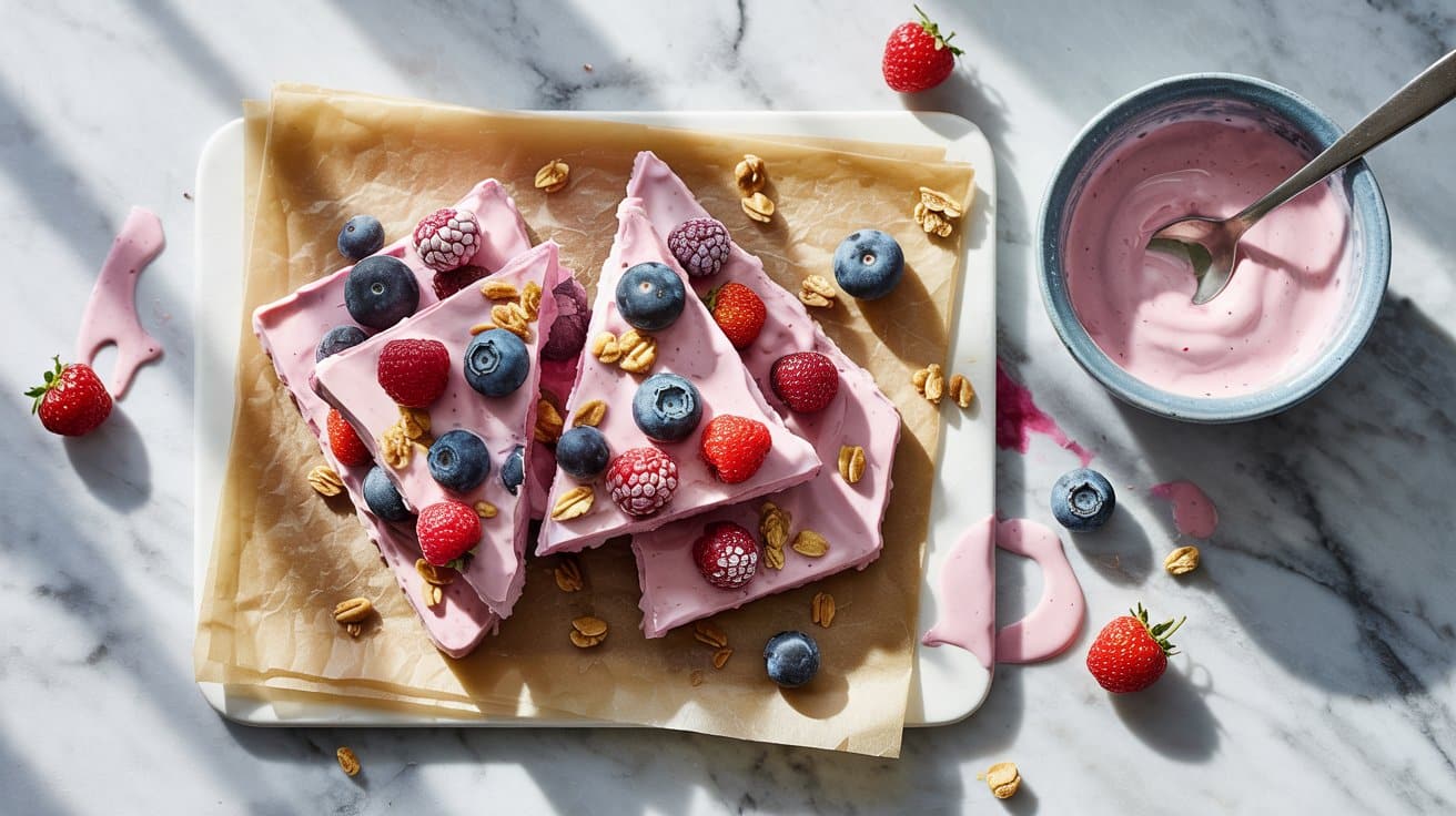 7 frozen yogurt bark with mixed berries g5 VfdZuS9G0 B0Dcf31sA WKIPDptuRCGlJadQP4bNmw