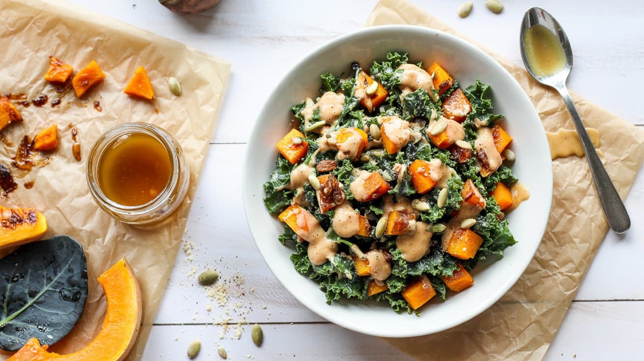 7 kale and roasted butternut squash sala ucAkamU3TeyYUMQPmNtmPw ra3IEyZiQJWmG 6av4xfgg