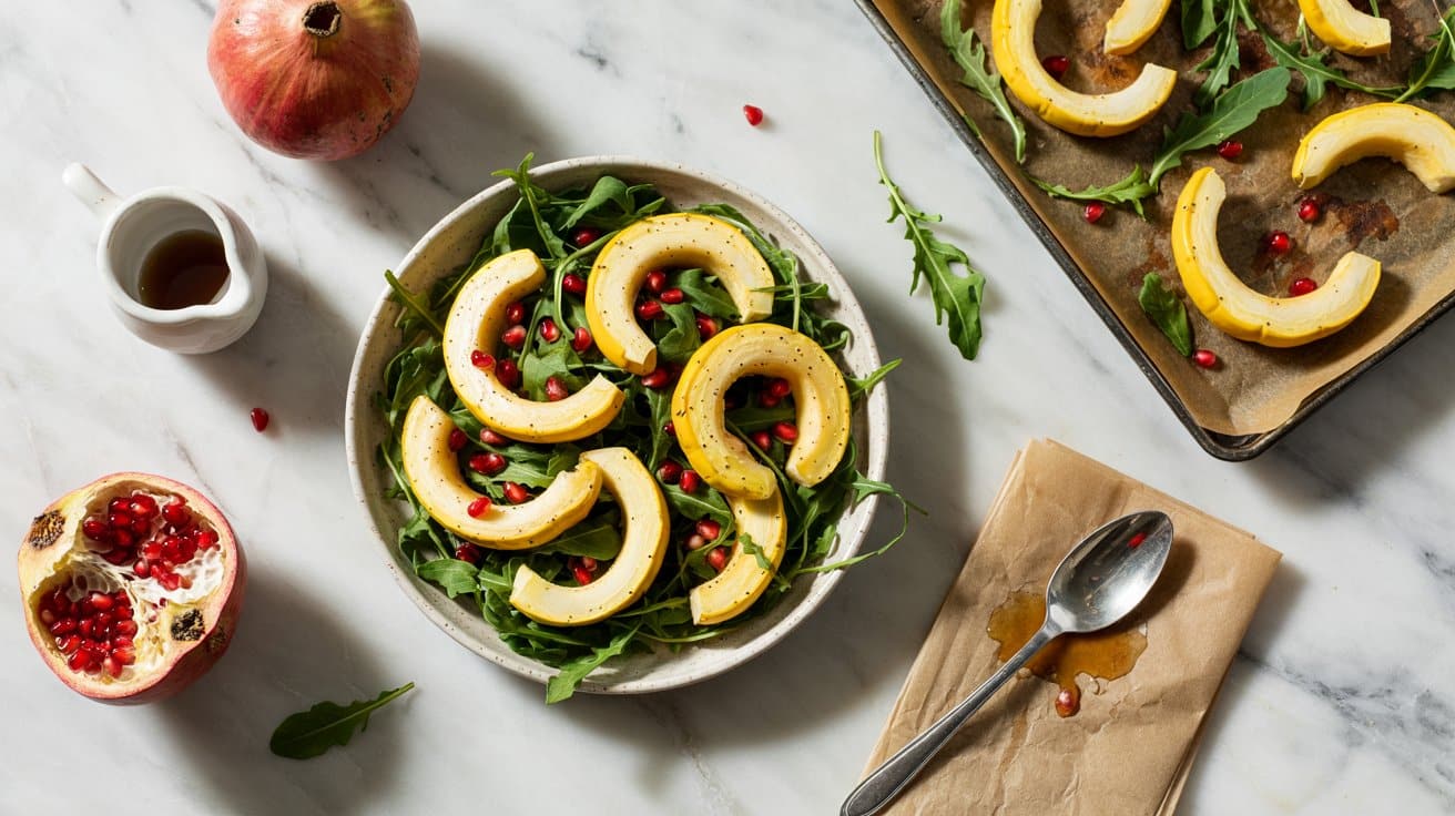 7 roasted delicata squash and arugula sa g9slnBY R129 lEnskvxtA wEBcWAPARy2ryPBQNSCsBw