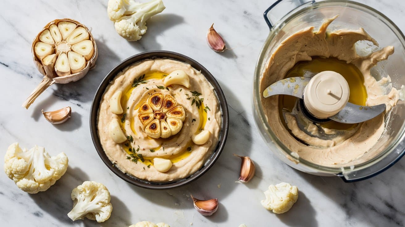 7 roasted garlic and cauliflower dip a b j2HX3nxWS5iUmFADE76A9Q 6PIpc2 zSSyKow8S WwLWA