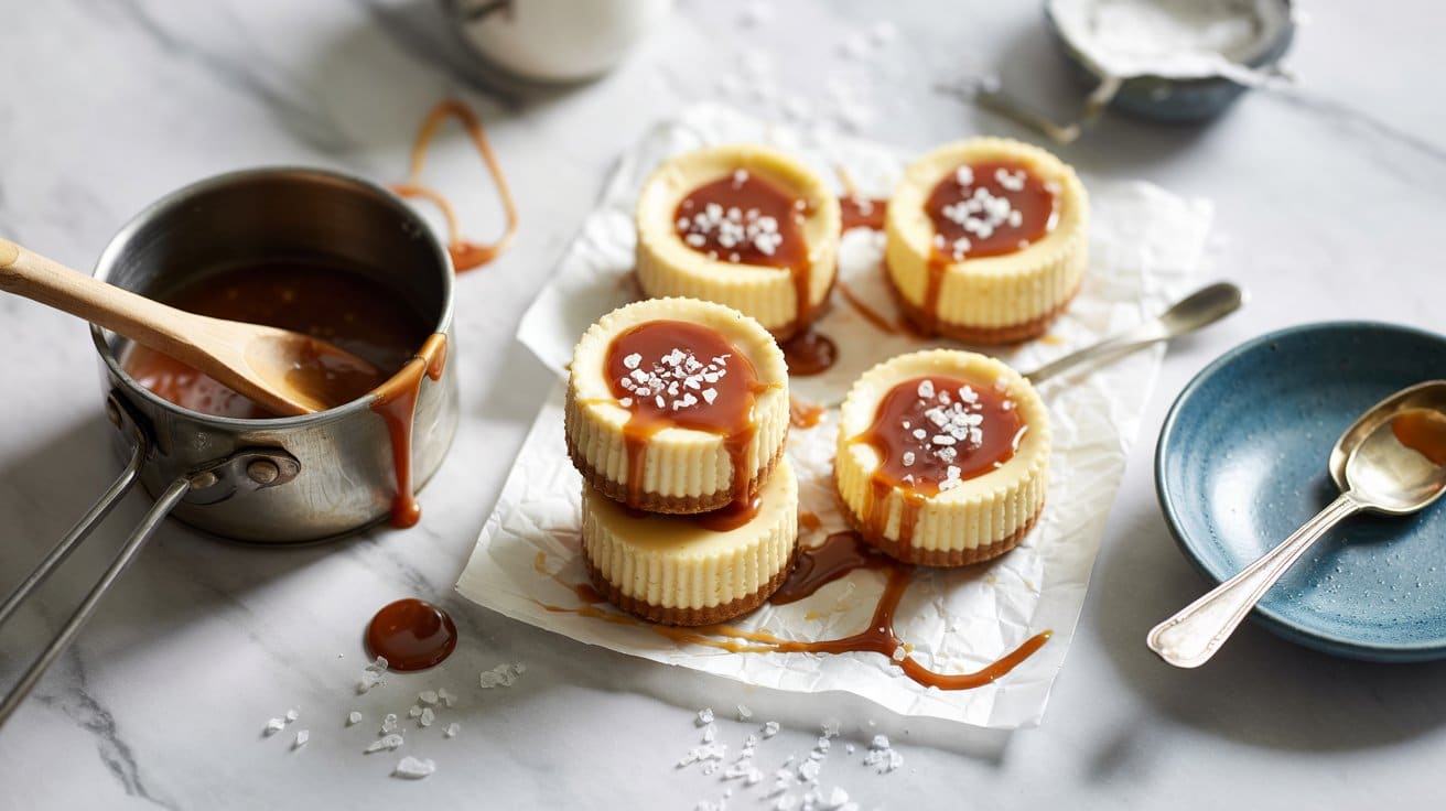 7 salted caramel mini cheesecakes a brig V5tay8yvQqqrm RFxscOFQ WL9zk6czQ KRrvYI2haLXA