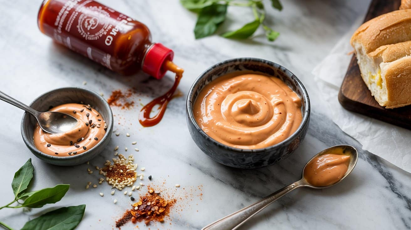 7 spicy sriracha mayo a bright top down XBWAIbDyR2SzFrzuN9DXFQ VQxbN1yNTcmpSSzyGnXX2w
