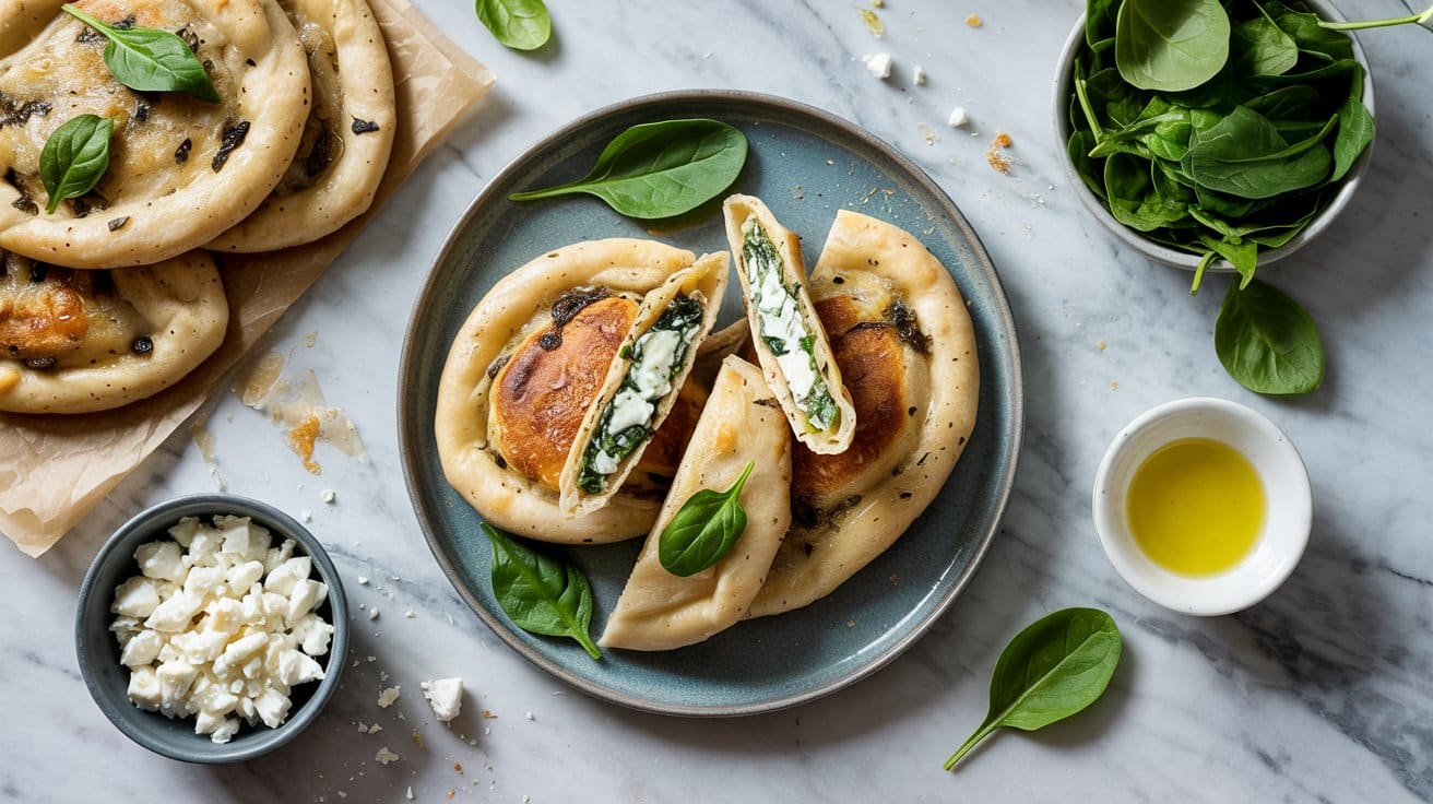 7 spinach and feta stuffed flatbread a b MjLYdsILSNqthaG26k6VKw KF5E0VS0Srq6czW7AMT5rw