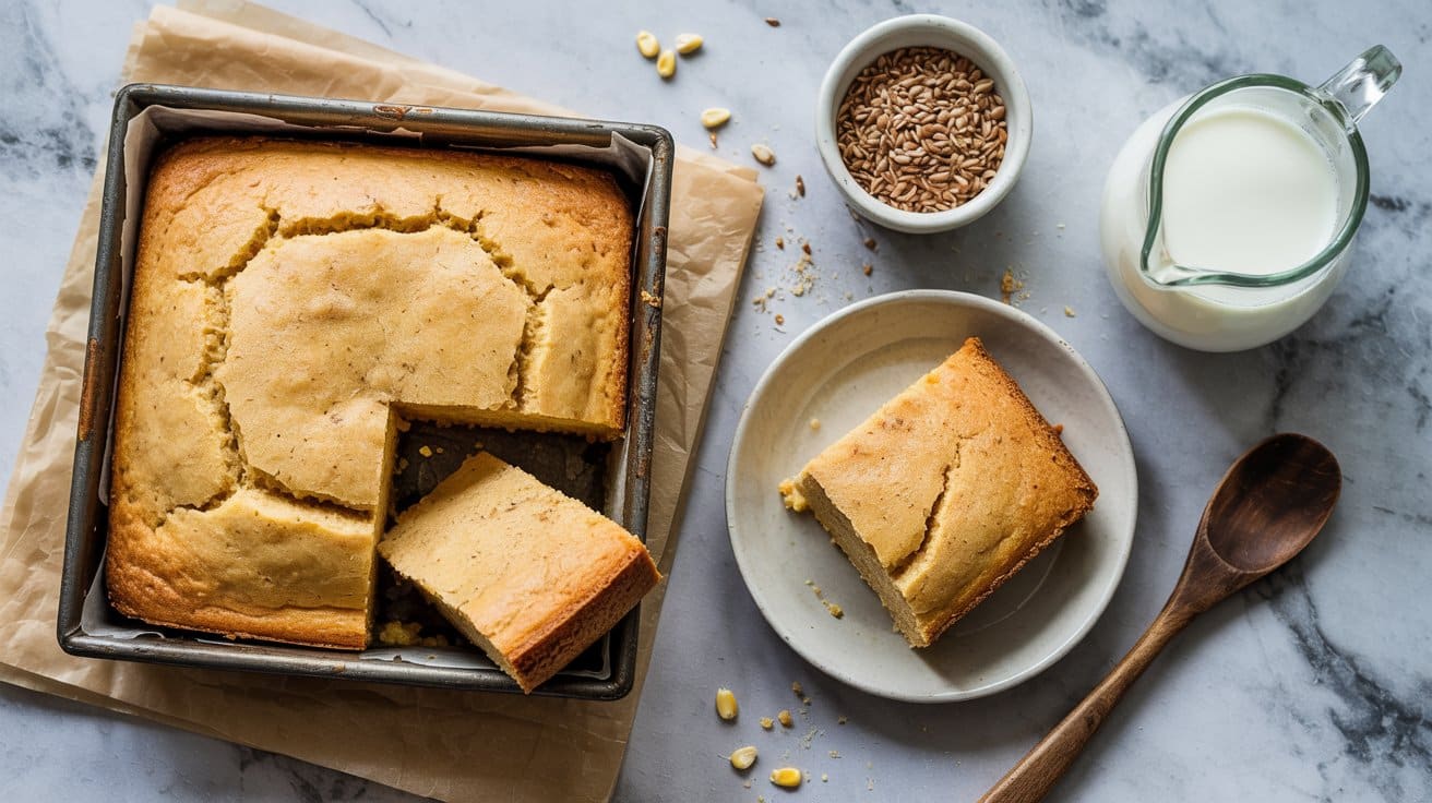 7 vegan moist cornbread with flaxseed eg IG24TwgRTr6bljqaVAZ3Aw R8tCyA9JTqa8S0ZoucbM4g