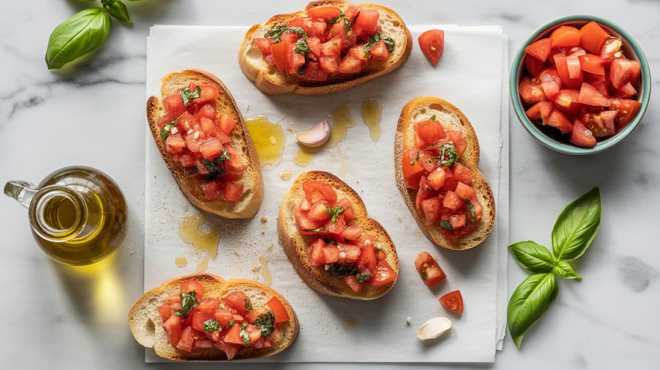 8 bruschetta with tomato and basil a bri 6CEG9XiLRteh7LxP mo ug 7hfg0hWjSoKxF1voKSBdNg