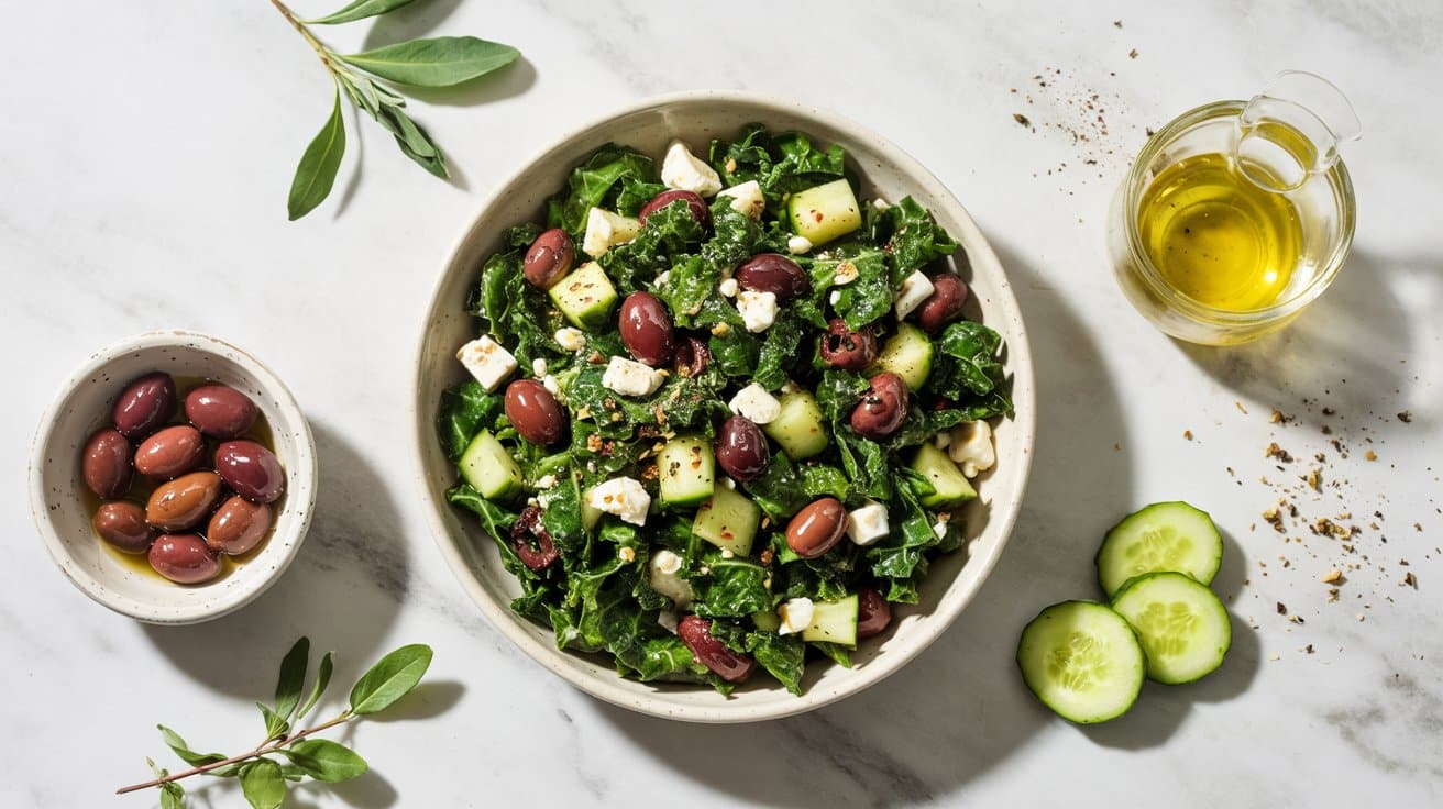 8 mediterranean kale salad with olives c QaxmCQKDRgWNjuH0WCUujw Ze oqJycRl6I3DZzabKgIw
