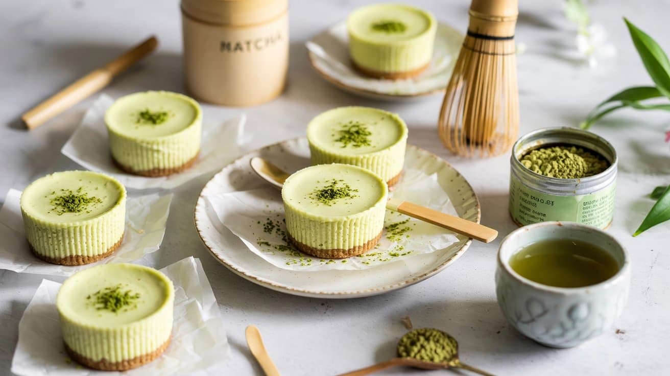 8 mini matcha green tea cheesecakes a br Wx8sF88oRfC978Mu3yAaKg qRY wt9kTwKc 4dWRvVWVQ