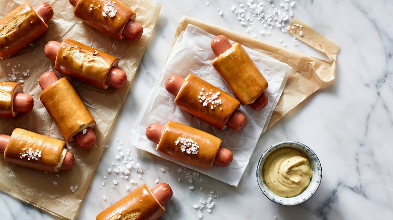 8 mini pretzel dogs a bright top down sh Pbl0zWLeQvW7jxb15T0mGA eyFqE8bNQimWGYr7B2k6kA