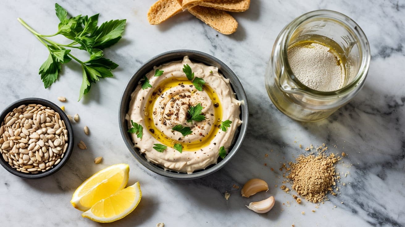 8 sunflower seed cheese dip with herbs a ULSwQBtR4 EchSm6L1ceA h75tOHrtQCOEvqAqiEyy w