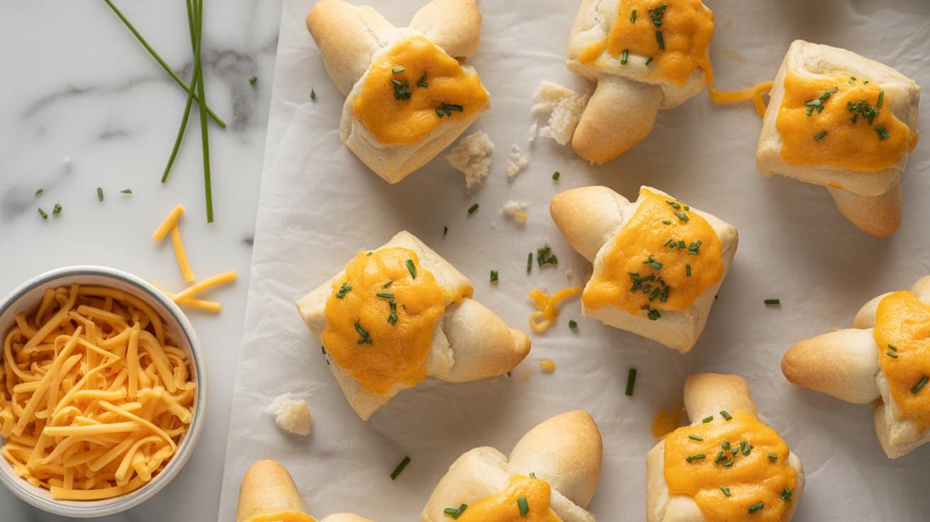 9 cheddar and chive crescent roll bites IdowmYYlS1SXGFbfyK4Ysg Wj9WLdYGSD2SMWqDjdUFNQ