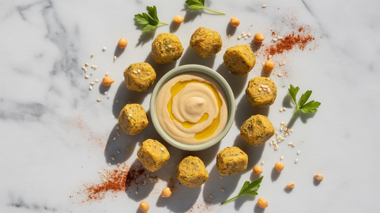 9 falafel bites with tahini dip a bright HYadHGhoSGGKrJAMyToZ2w VqTuePuqRkS7uNqIlE4p5Q