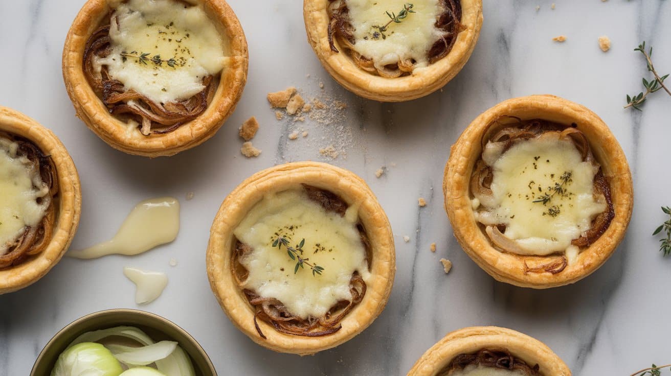 9 gruyere and caramelized onion tartlets dP1N09yXTZ 8VvN81giVOg g6vo2ym9TSK1GZmWloRO w