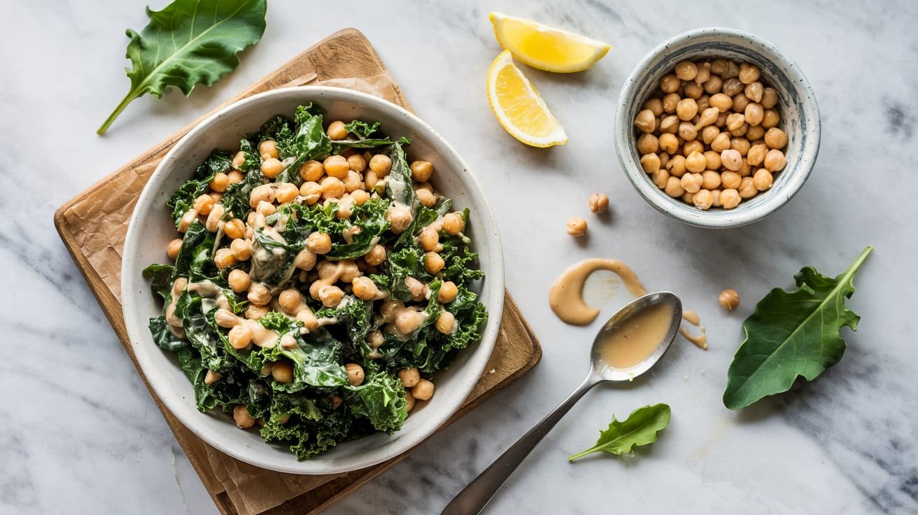 9 kale and chickpea salad with lemon tah OBQouFUaRAyenOWv NCSUA TrEVIg9FRmObfH5MvRqiGA