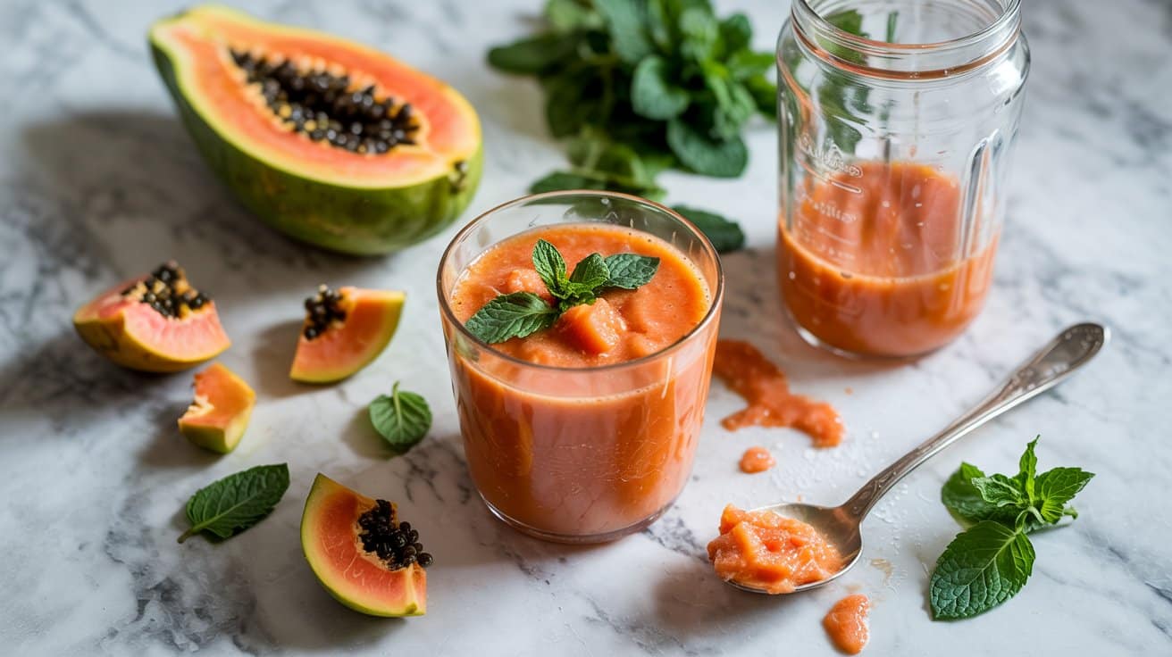 9 papaya mint coconut water smoothie a b HmlZuCa7Rw uPsjMhqKVWA QAdE6xkzTZuIk84UZ3qLTQ