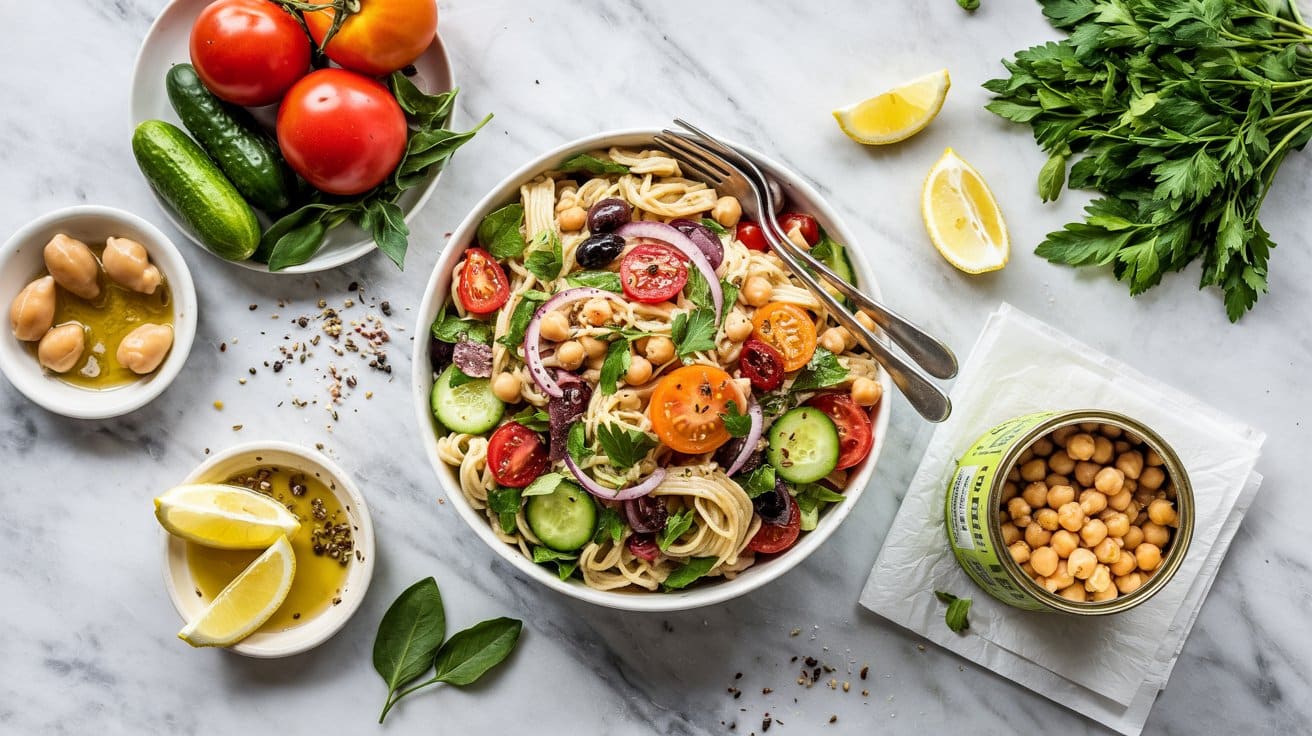9 vegan mediterranean pasta salad a brig m NoB3XQReO7LQvSLnOpEw 3BRKNd9KQfyBSV3w ZEdQ