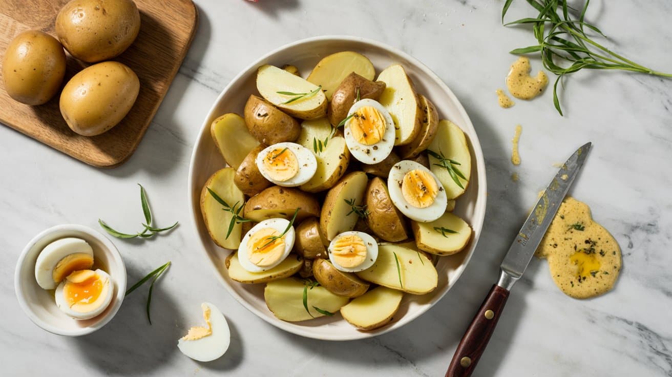 9 warm yukon gold potato salad with hard 2KBjJpQDT8WVIxaibwyYqw tBOOx35OTUCxt 5opmn58A