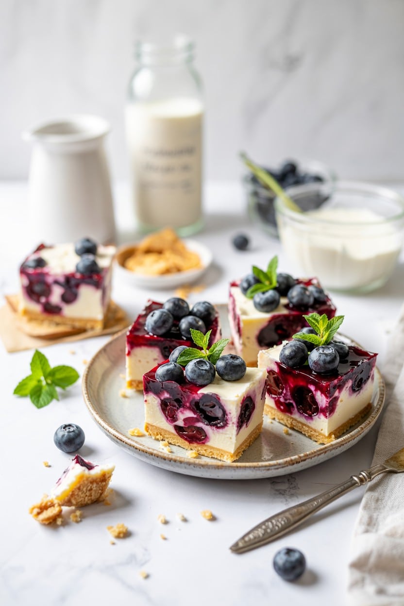 No-Bake Blueberry Cheesecake Parfaits