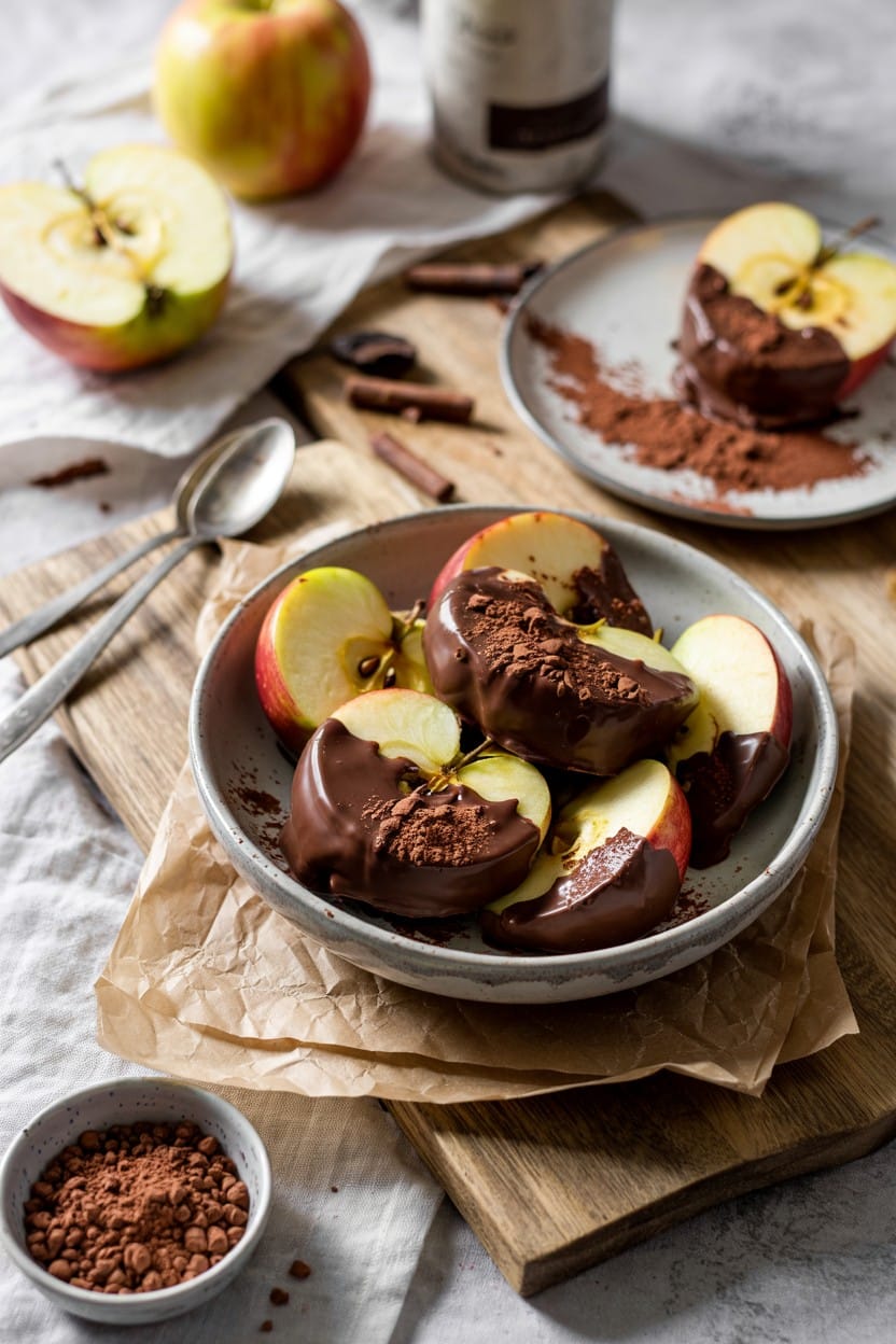 Chocolate Dipped Apple Slices