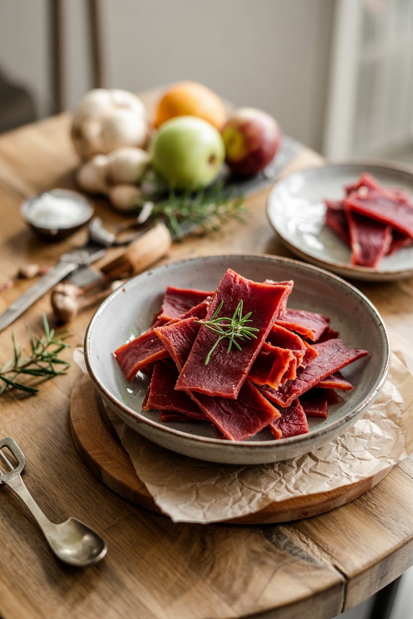 Homemade Fruit Leather Strips