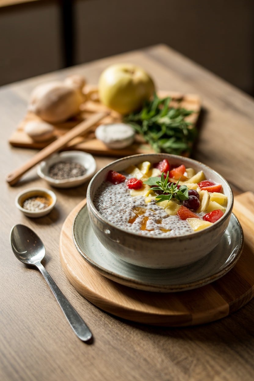 Chia Seed Pudding with Mixed Fruit Topping