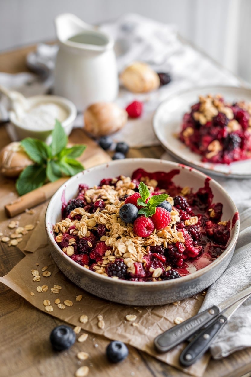 Mixed Berry Crisp with Oat Topping