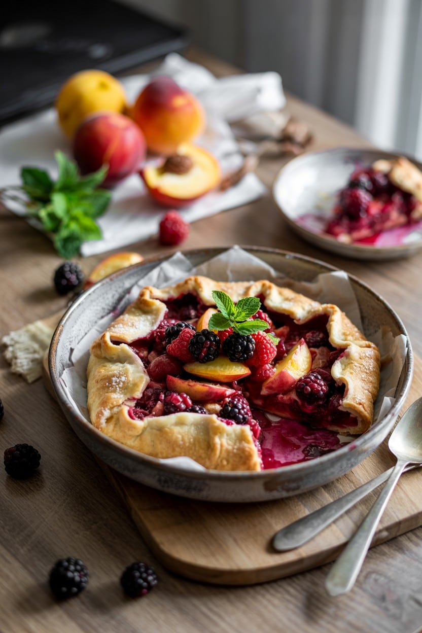 Blackberry and Peach Galette