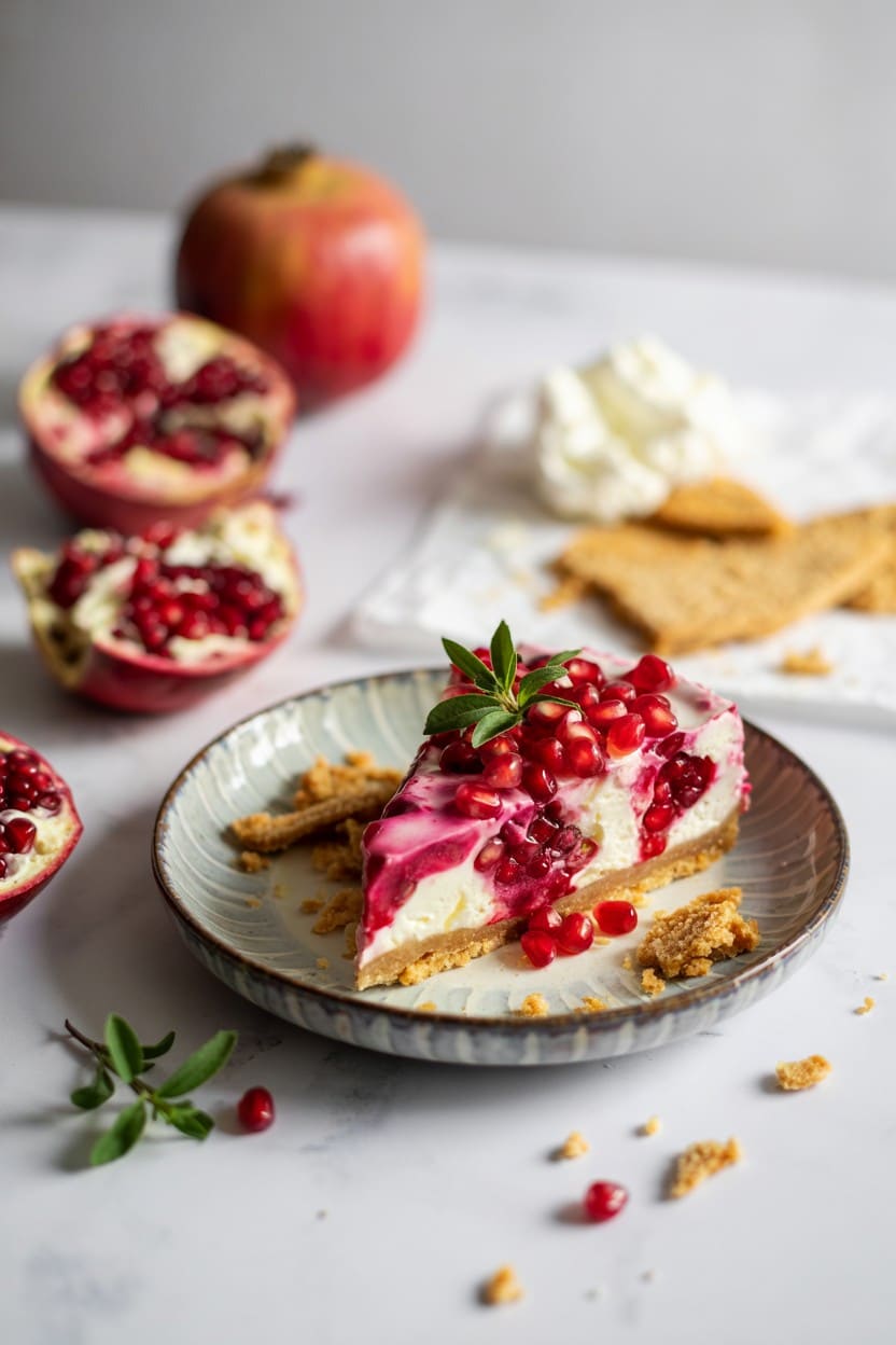 Pomegranate Yogurt Cheesecake Parfait (Deconstructed)