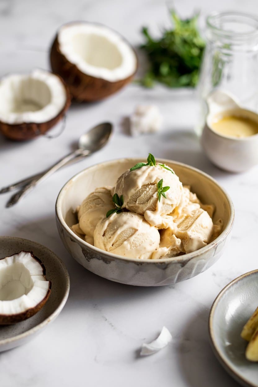 Vegan Coconut Banana Ice Cream
