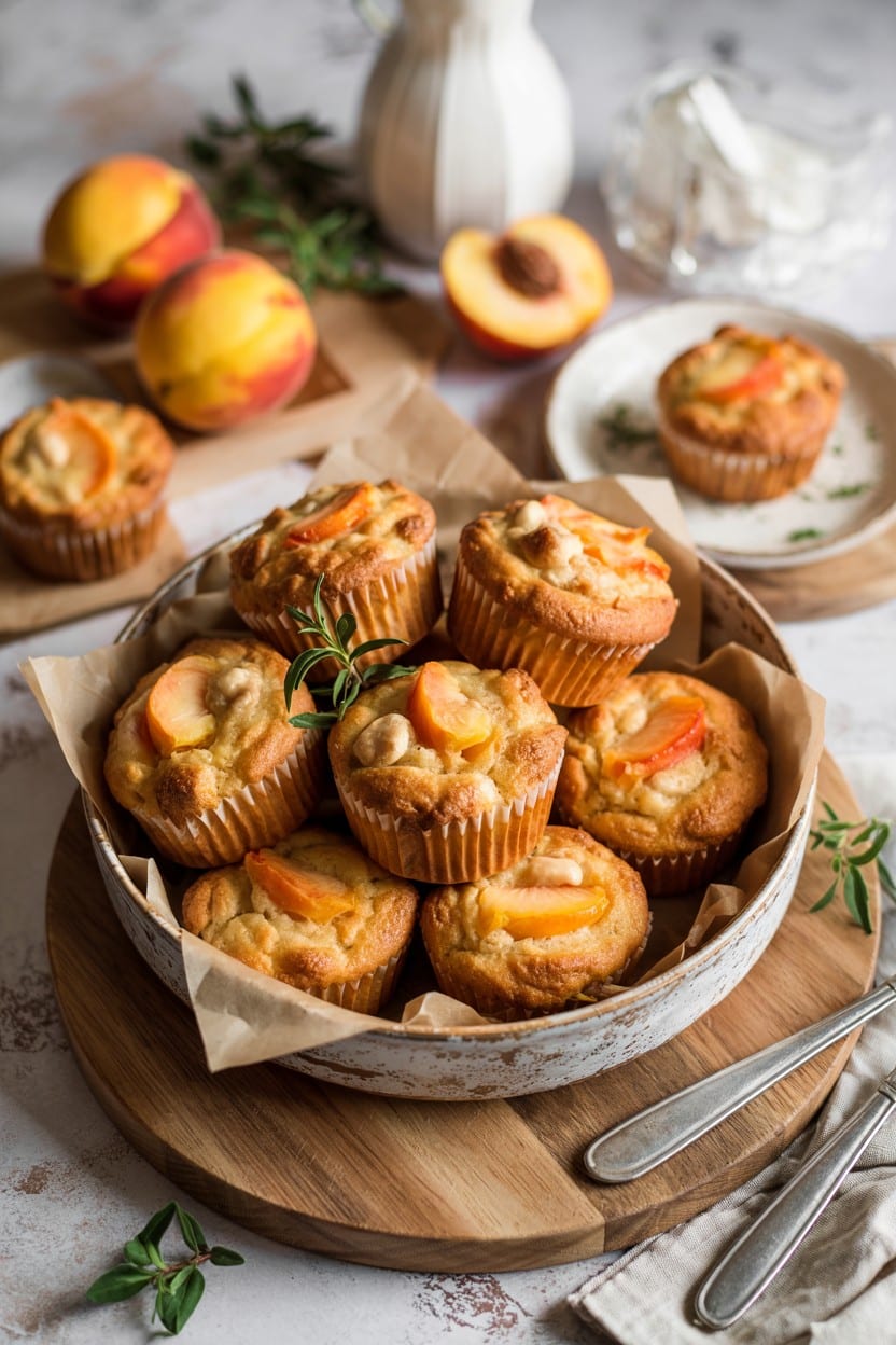 Peach Crisp Muffins