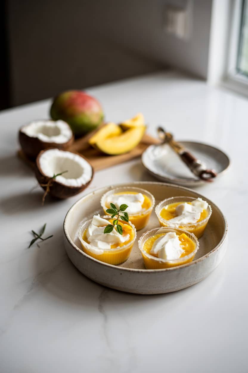 Coconut Cream and Mango Dessert Cups