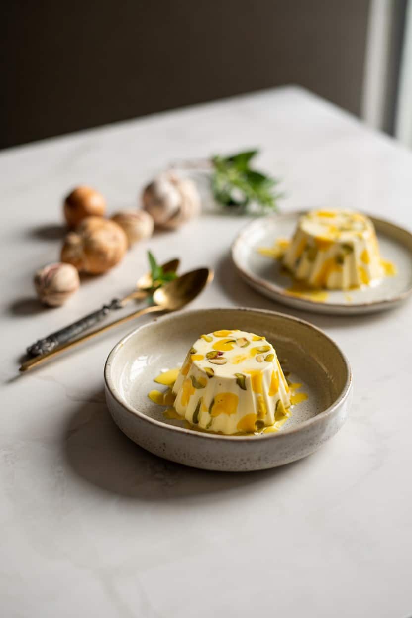 Orange Blossom and Pistachio Gelatin Dessert