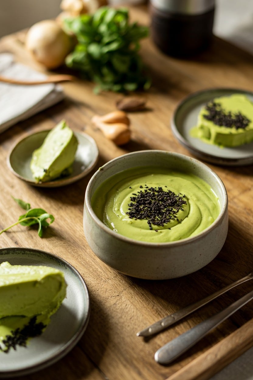 Matcha Green Tea Mousse with Black Sesame Crust