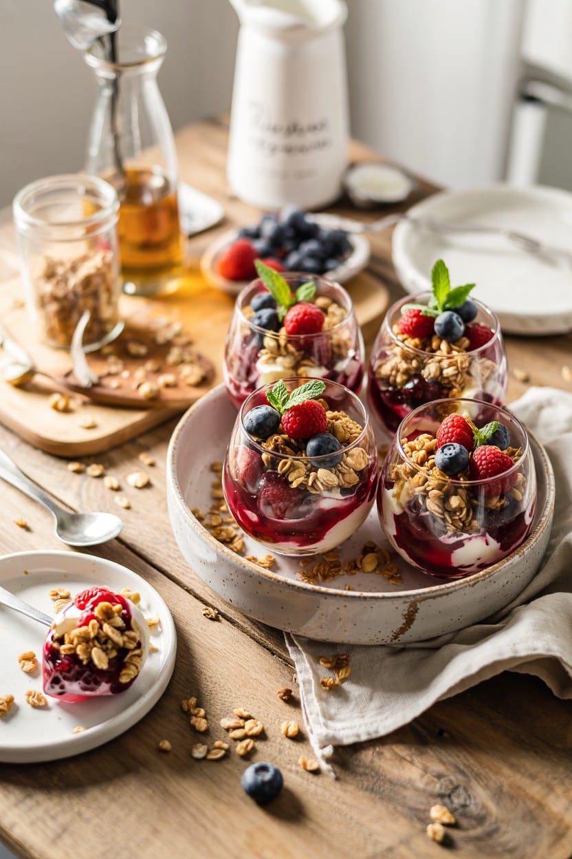 Honey Berry Parfaits with Granola Crunch