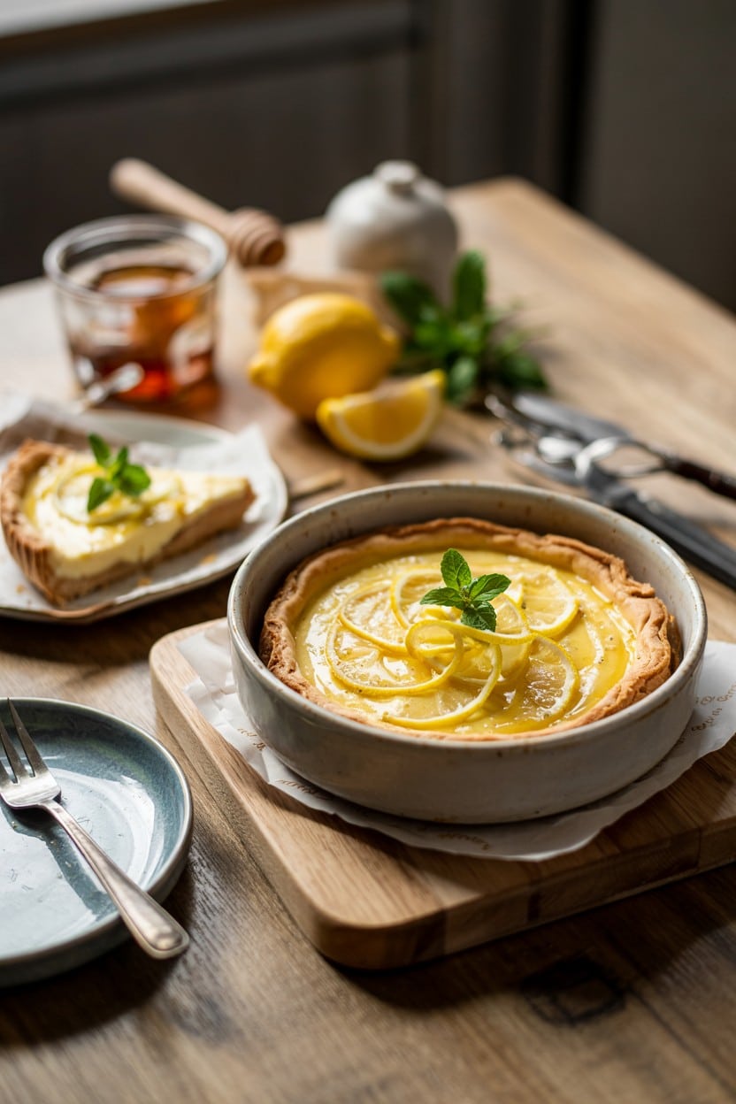Honey and Lemon Ricotta Tart