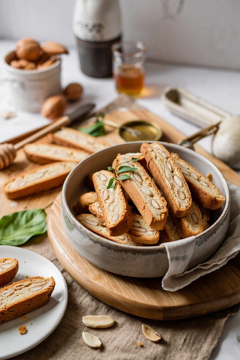 Honey-Glazed Almond Biscotti