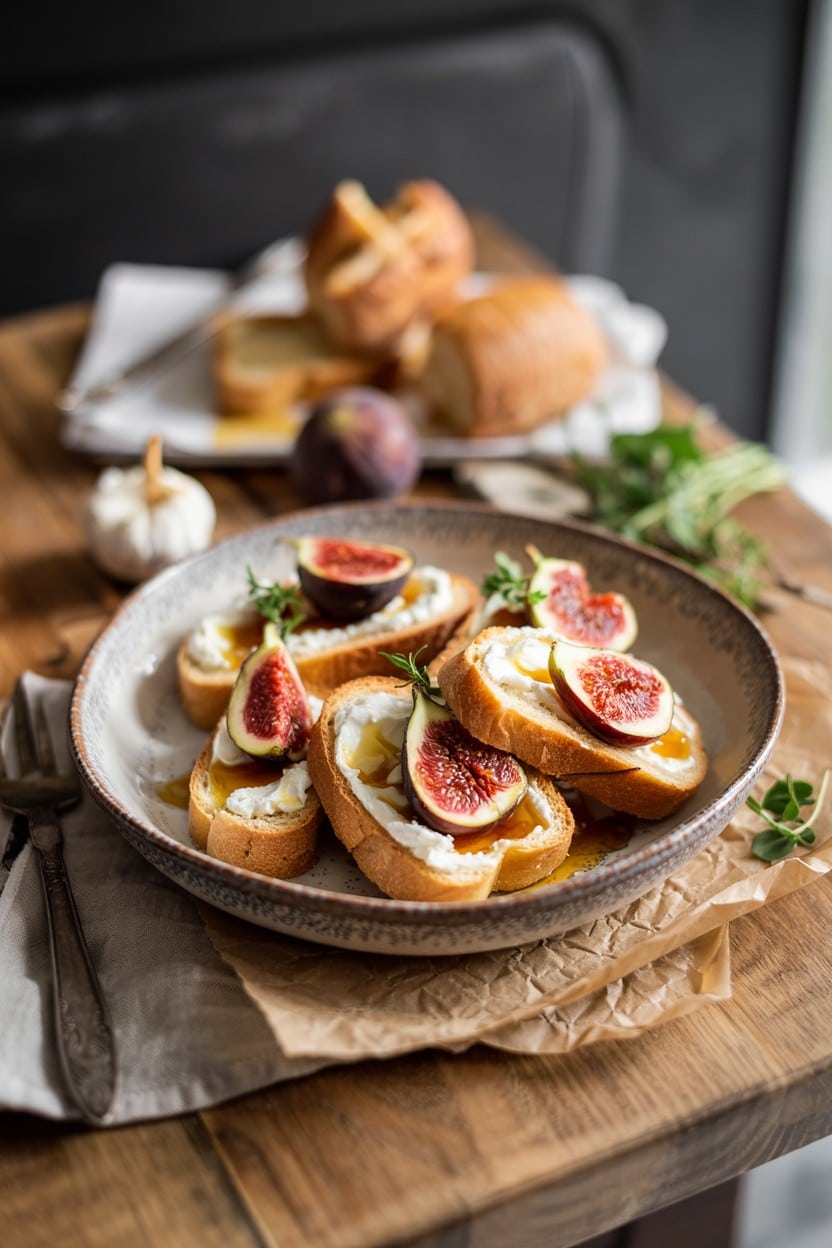 Honey-Drizzled Ricotta and Fig Toasts